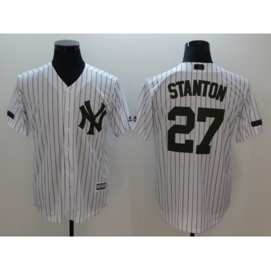 Men New York Yankees 27 Giancarlo Stanton White Commemorative Edition Jersey Men New York Yankees 27 Giancarlo Stanton White Commemorative Edition Jersey