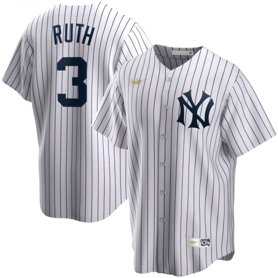 Men New York Yankees 3 Babe Ruth Nike Home Cooperstown Collection Player MLB Jersey White Men New York Yankees 3 Babe Ruth Nike Home Cooperstown Collection Player MLB Jersey White