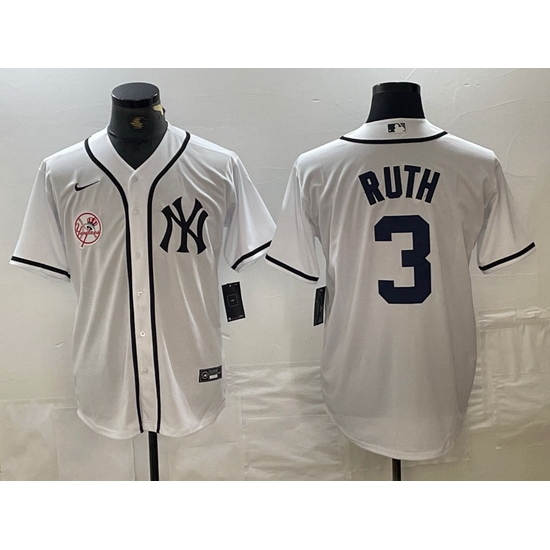 Men New York Yankees 3 Babe Ruth White Cool Base Stitched Baseball Jersey 5 Men New York Yankees 3 Babe Ruth White Cool Base Stitched Baseball Jersey 5