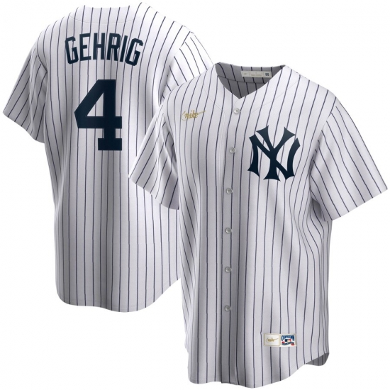 Men New York Yankees 4 Lou Gehrig Nike Home Cooperstown Collection Player MLB Jersey White Men New York Yankees 4 Lou Gehrig Nike Home Cooperstown Collection Player MLB Jersey White