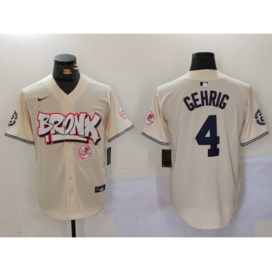 Men New York Yankees 4 Lou Gehrig The Bronx Graffiti V2 Vapor Limited Stitched Baseball Jersey 3 Men New York Yankees 4 Lou Gehrig The Bronx Graffiti V2 Vapor Limited Stitched Baseball Jersey 3