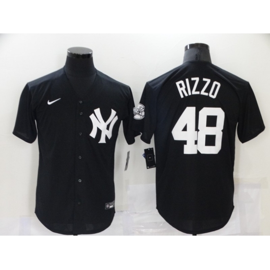 Men New York Yankees 48 Anthony Rizzo Black Throwback Jersey Men New York Yankees 48 Anthony Rizzo Black Throwback Jersey