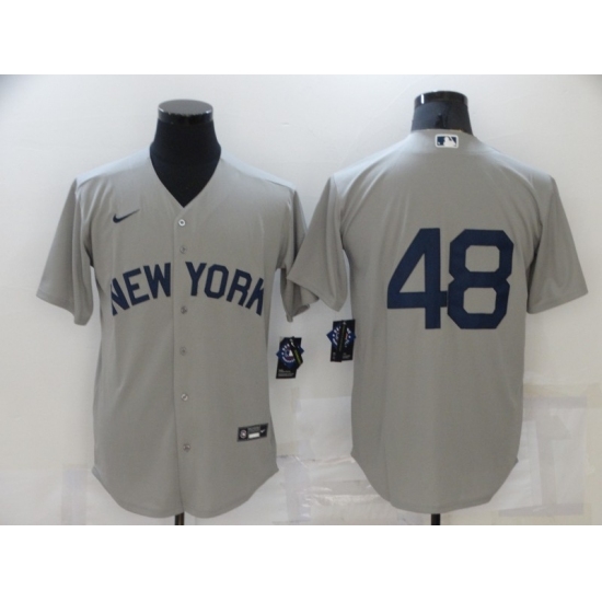 Men New York Yankees 48 Anthony Rizzo Gray Game 2021 Field of Dreams Jersey Men New York Yankees 48 Anthony Rizzo Gray Game 2021 Field of Dreams Jersey