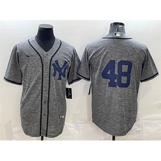 Men New York Yankees 48 Anthony Rizzo Grey Stitched Jersey Men New York Yankees 48 Anthony Rizzo Grey Stitched Jersey