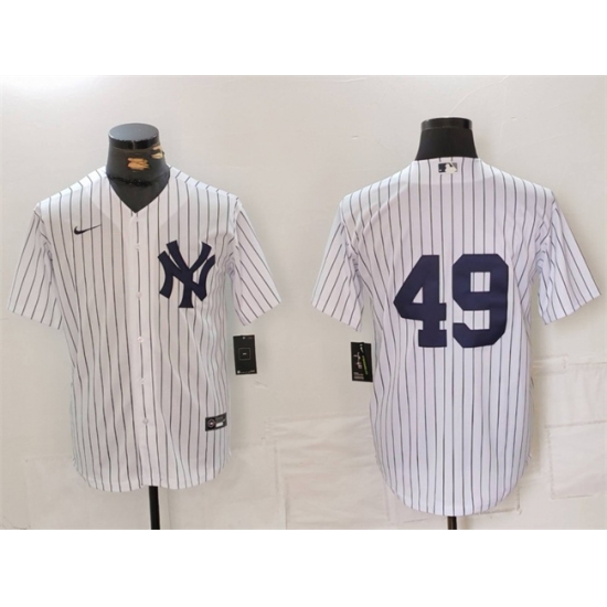 Men New York Yankees 49 Ron Guidry White Cool Base Stitched Baseball Jersey Men New York Yankees 49 Ron Guidry White Cool Base Stitched Baseball Jersey
