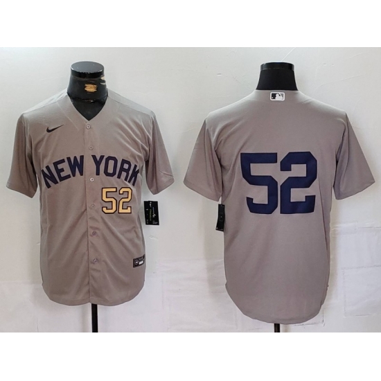 Men New York Yankees 52 CC Sabathia Grey Cool Base Stitched Baseball Jersey 1 Men New York Yankees 52 CC Sabathia Grey Cool Base Stitched Baseball Jersey 1
