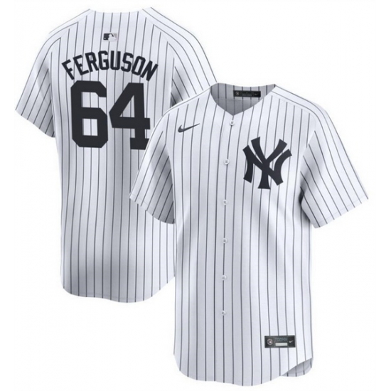 Men New York Yankees 64 Derek Jeter White 2024 Home Limited Cool Base Stitched Baseball Jersey Men New York Yankees 64 Derek Jeter White 2024 Home Limited Cool Base Stitched Baseball Jersey