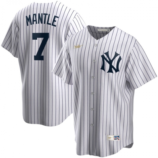 Men New York Yankees 7 Mickey Mantle Nike Home Cooperstown Collection Player MLB Jersey White Men New York Yankees 7 Mickey Mantle Nike Home Cooperstown Collection Player MLB Jersey White