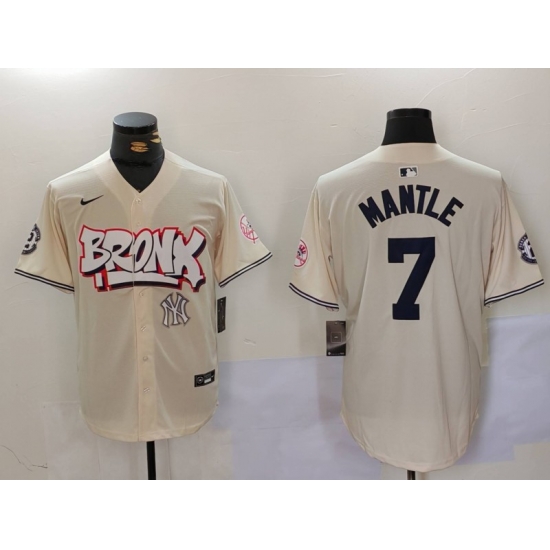 Men New York Yankees 7 Mickey Mantle The Bronx Graffiti V2 Vapor Limited Stitched Baseball Jersey 1 Men New York Yankees 7 Mickey Mantle The Bronx Graffiti V2 Vapor Limited Stitched Baseball Jersey 1