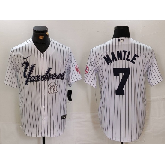 Men New York Yankees 7 Mickey Mantle White Cool Base Stitched Baseball Jersey 1 Men New York Yankees 7 Mickey Mantle White Cool Base Stitched Baseball Jersey 1