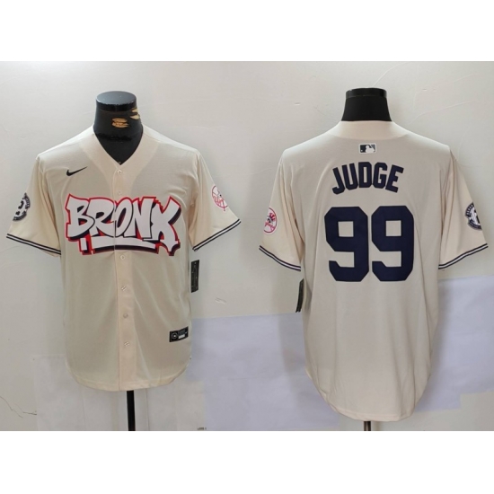 Men New York Yankees 99 Aaron Judge Cream The Bronx Graffiti V2 Vapor Limited Stitched Baseball Jersey Men New York Yankees 99 Aaron Judge Cream The Bronx Graffiti V2 Vapor Limited Stitched Baseball Jersey