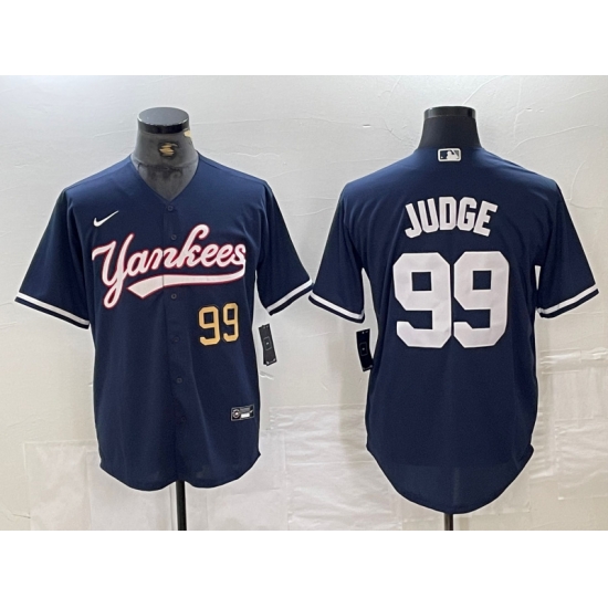 Men New York Yankees 99 Aaron Judge Number Navy Cool Base Stitched Baseball Jersey Men New York Yankees 99 Aaron Judge Number Navy Cool Base Stitched Baseball Jersey