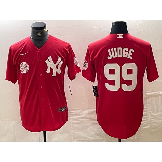 Men New York Yankees 99 Aaron Judge Red Cool Base Stitched Baseball Jersey 2 Men New York Yankees 99 Aaron Judge Red Cool Base Stitched Baseball Jersey 2