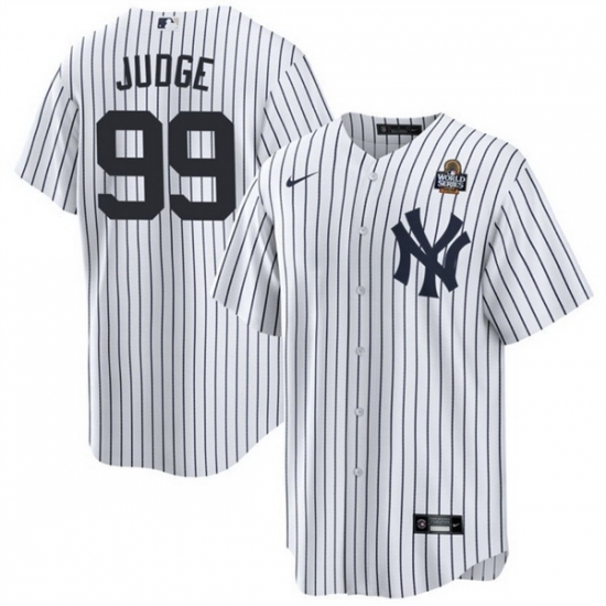 Men New York Yankees 99 Aaron Judge White 2024 World Series With Name Cool Base Stitched Baseball Jersey Men New York Yankees 99 Aaron Judge White 2024 World Series With Name Cool Base Stitched Baseball Jersey