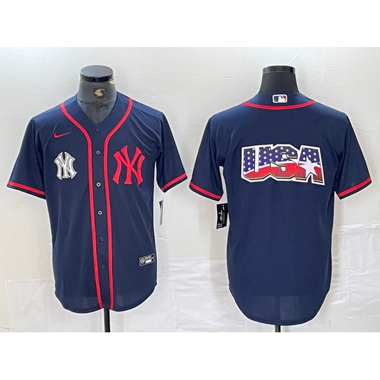 Men New York Yankees Big LOGO Navy Cool Base Stitched Baseball Jersey 33 Men New York Yankees Big LOGO Navy Cool Base Stitched Baseball Jersey 33