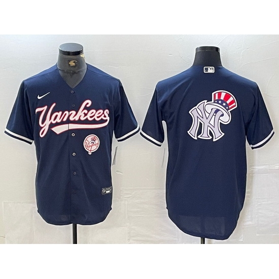 Men New York Yankees Big LOGO Navy Cool Base Stitched Baseball Jersey 3 Men New York Yankees Big LOGO Navy Cool Base Stitched Baseball Jersey 3