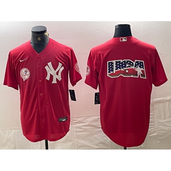 Men New York Yankees Big Logo Red Cool Base Stitched Baseball Jersey 14 Men New York Yankees Big Logo Red Cool Base Stitched Baseball Jersey 14