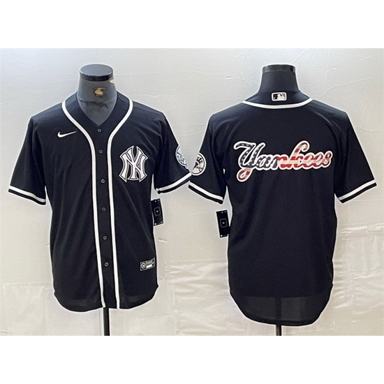 Men New York Yankees Black Team Big Logo Cool Base Stitched Baseball Jersey 11 Men New York Yankees Black Team Big Logo Cool Base Stitched Baseball Jersey 11