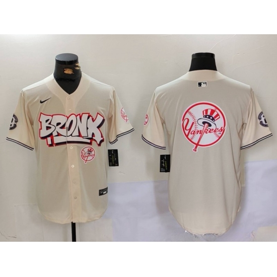 Men New York Yankees Blank Cream The Bronx Graffiti V2 Vapor Limited Stitched Baseball Jersey 14 Men New York Yankees Blank Cream The Bronx Graffiti V2 Vapor Limited Stitched Baseball Jersey 14