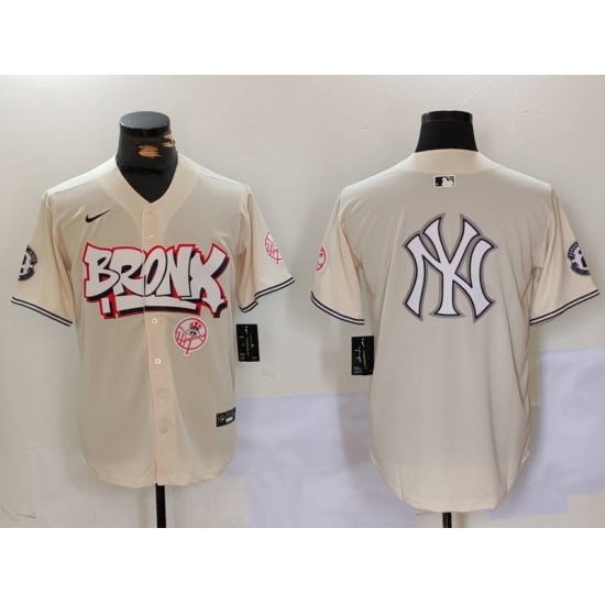 Men New York Yankees Blank Cream The Bronx Graffiti V2 Vapor Limited Stitched Baseball Jersey 15 Men New York Yankees Blank Cream The Bronx Graffiti V2 Vapor Limited Stitched Baseball Jersey 15