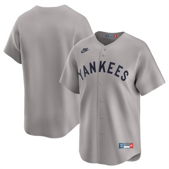 Men New York Yankees Blank Gray Cooperstown Collection Limited Stitched Baseball Jersey Men New York Yankees Blank Gray Cooperstown Collection Limited Stitched Baseball Jersey