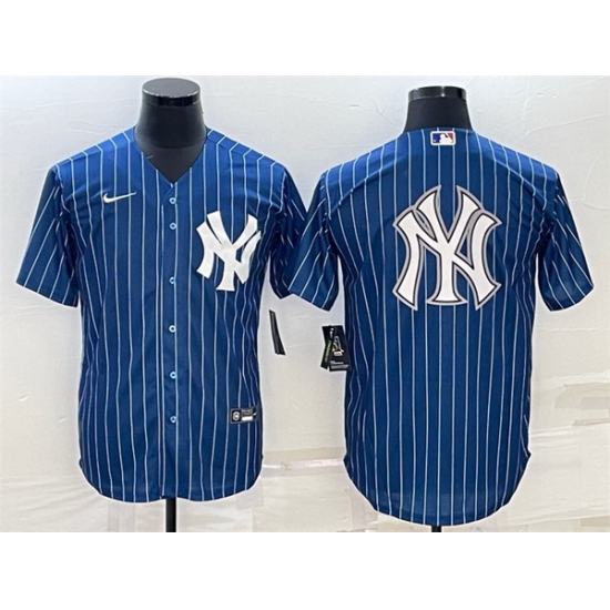 Men New York Yankees Blue Team Big Logo Cool Base Stitched Baseball Jersey Men New York Yankees Blue Team Big Logo Cool Base Stitched Baseball Jersey