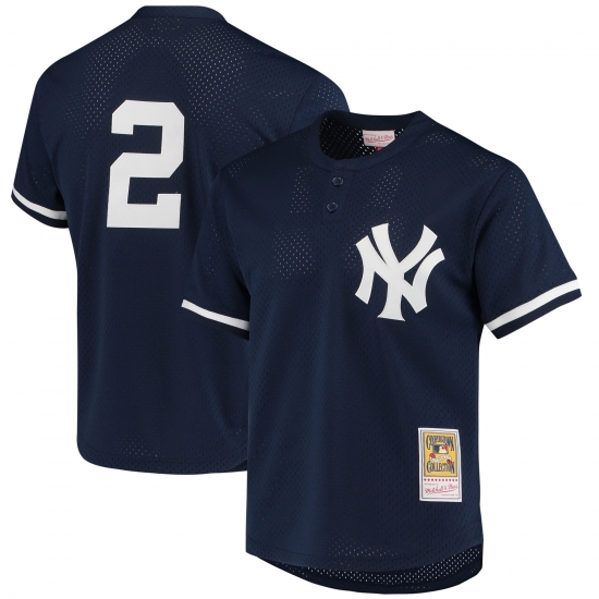 Men New York Yankees Derek Jeter Mitchell & Ness Cooperstown Navy Blue MLB Jersey Men New York Yankees Derek Jeter Mitchell & Ness Cooperstown Navy Blue MLB Jersey