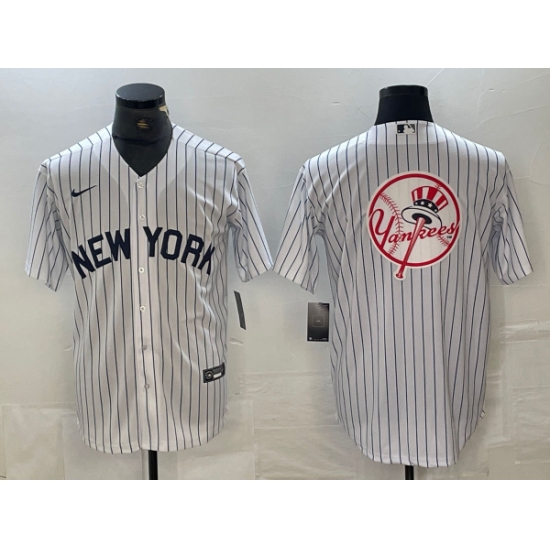 Men New York Yankees Team Big Logo White Cool Base Stitched Baseball Jersey2 Men New York Yankees Team Big Logo White Cool Base Stitched Baseball Jersey2
