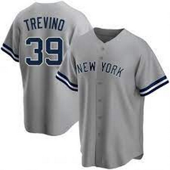 Men Nike New York Yankees 39 Jose Trevino Gray Stitched MLB Jersey Men Nike New York Yankees 39 Jose Trevino Gray Stitched MLB Jersey