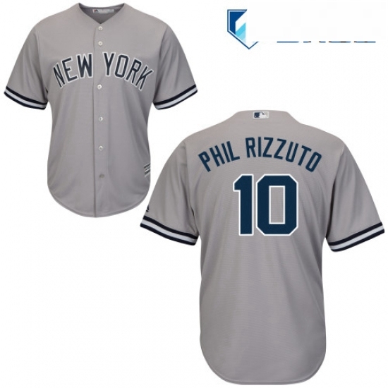 Mens Majestic New York Yankees 10 Phil Rizzuto Replica Grey Road MLB Jersey Mens Majestic New York Yankees 10 Phil Rizzuto Replica Grey Road MLB Jersey