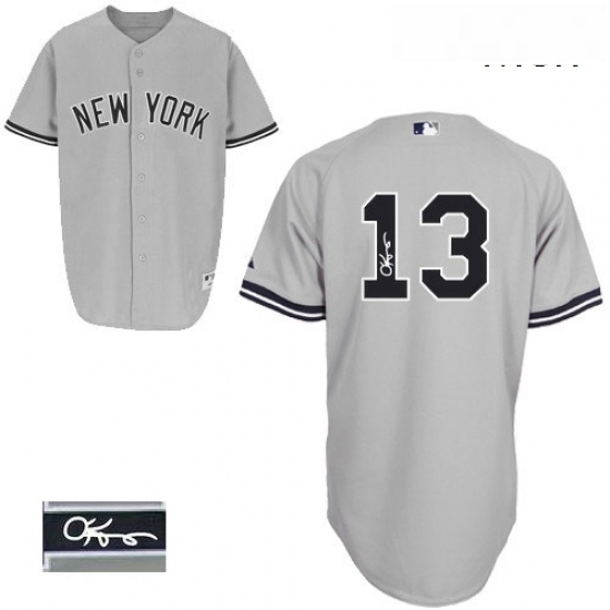 Mens Majestic New York Yankees 13 Alex Rodriguez Authentic Grey Road Autographed MLB Jersey Mens Majestic New York Yankees 13 Alex Rodriguez Authentic Grey Road Autographed MLB Jersey