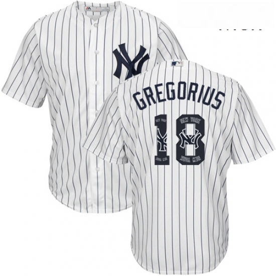 Mens Majestic New York Yankees 18 Didi Gregorius Authentic White Team Logo Fashion MLB Jersey Mens Majestic New York Yankees 18 Didi Gregorius Authentic White Team Logo Fashion MLB Jersey