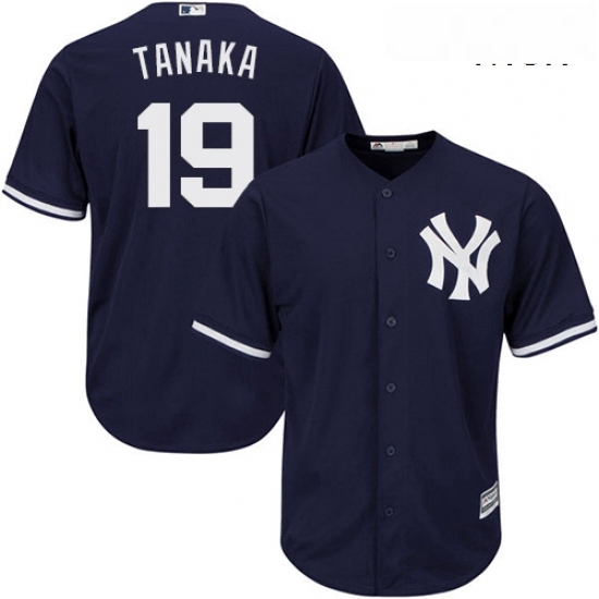 Mens Majestic New York Yankees 19 Masahiro Tanaka Replica Navy Blue Alternate MLB Jersey Mens Majestic New York Yankees 19 Masahiro Tanaka Replica Navy Blue Alternate MLB Jersey
