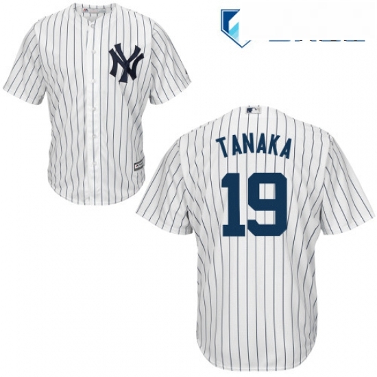 Mens Majestic New York Yankees 19 Masahiro Tanaka Replica White Home MLB Jersey Mens Majestic New York Yankees 19 Masahiro Tanaka Replica White Home MLB Jersey