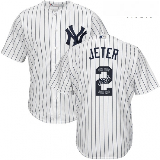 Mens Majestic New York Yankees 2 Derek Jeter Authentic White Team Logo Fashion MLB Jersey Mens Majestic New York Yankees 2 Derek Jeter Authentic White Team Logo Fashion MLB Jersey