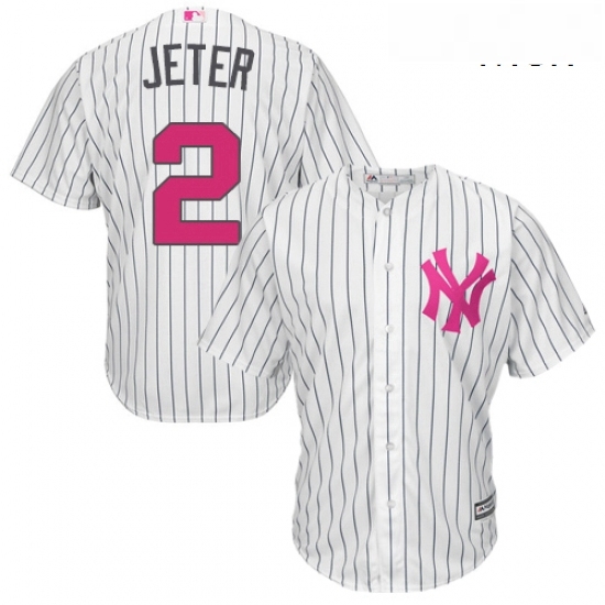 Mens Majestic New York Yankees 2 Derek Jeter Replica White 2016 Mothers Day Cool Base MLB Jersey Mens Majestic New York Yankees 2 Derek Jeter Replica White 2016 Mothers Day Cool Base MLB Jersey