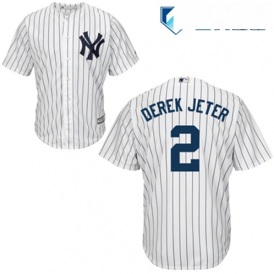 Mens Majestic New York Yankees 2 Derek Jeter Replica White Home MLB Jersey Mens Majestic New York Yankees 2 Derek Jeter Replica White Home MLB Jersey