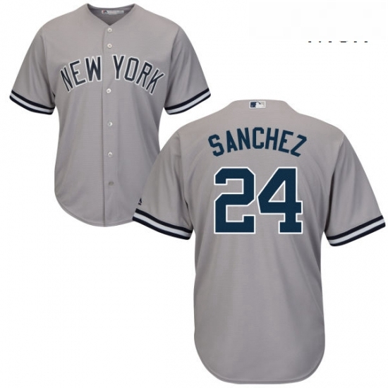 Mens Majestic New York Yankees 24 Gary Sanchez Replica Grey Road MLB Jersey Mens Majestic New York Yankees 24 Gary Sanchez Replica Grey Road MLB Jersey