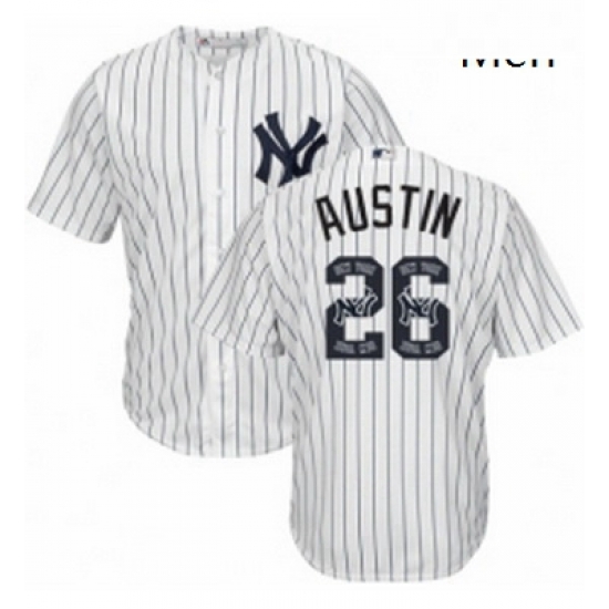Mens Majestic New York Yankees 26 Tyler Austin Authentic White Team Logo Fashion MLB Jersey Mens Majestic New York Yankees 26 Tyler Austin Authentic White Team Logo Fashion MLB Jersey