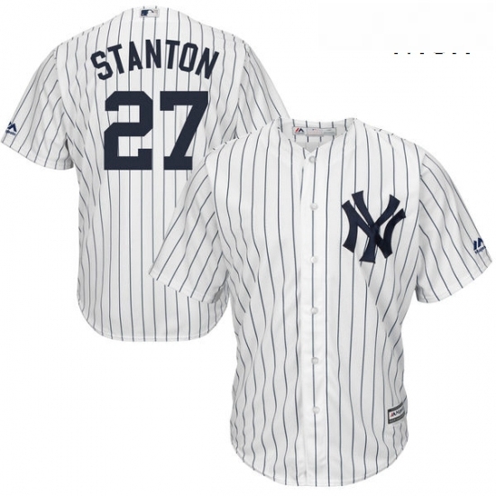 Mens Majestic New York Yankees 27 Giancarlo Stanton Replica White Home MLB Jersey Mens Majestic New York Yankees 27 Giancarlo Stanton Replica White Home MLB Jersey