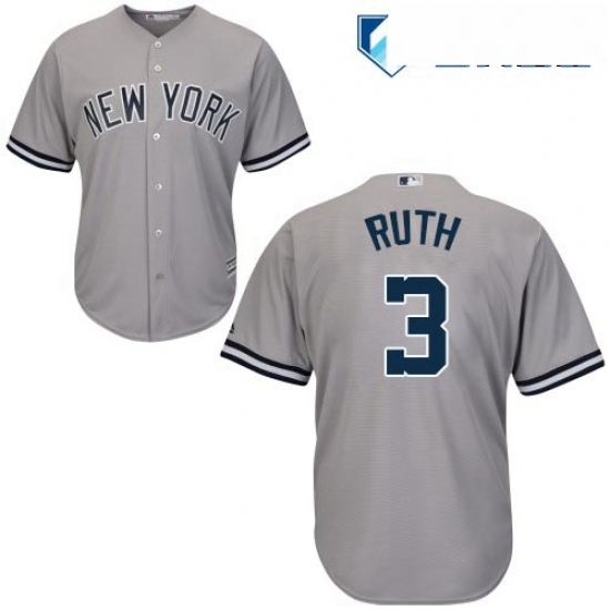 Mens Majestic New York Yankees 3 Babe Ruth Replica Grey Road MLB Jersey Mens Majestic New York Yankees 3 Babe Ruth Replica Grey Road MLB Jersey