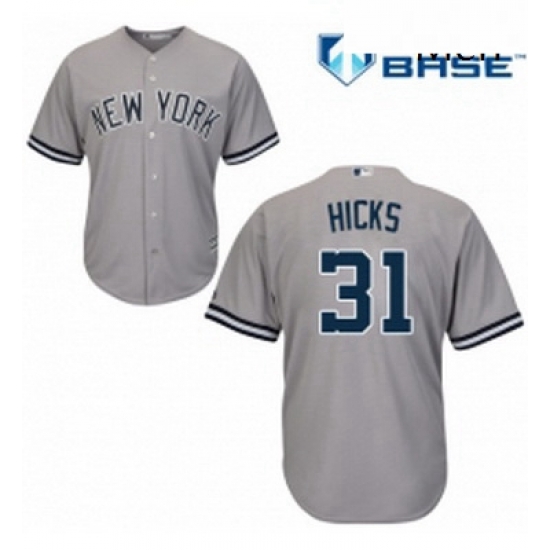 Mens Majestic New York Yankees 31 Aaron Hicks Replica Grey Road MLB Jersey Mens Majestic New York Yankees 31 Aaron Hicks Replica Grey Road MLB Jersey