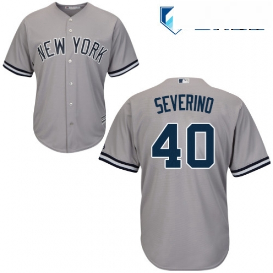 Mens Majestic New York Yankees 40 Luis Severino Replica Grey Road MLB Jersey Mens Majestic New York Yankees 40 Luis Severino Replica Grey Road MLB Jersey