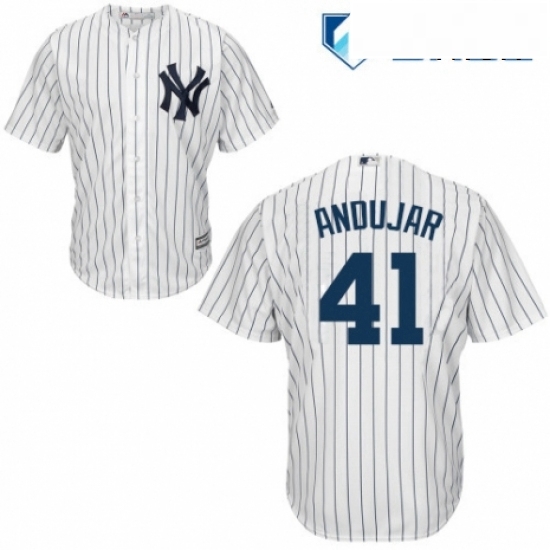 Mens Majestic New York Yankees 41 Miguel Andujar Replica White Home MLB Jersey Mens Majestic New York Yankees 41 Miguel Andujar Replica White Home MLB Jersey