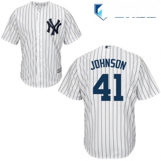 Mens Majestic New York Yankees 41 Randy Johnson Replica White Home MLB Jersey Mens Majestic New York Yankees 41 Randy Johnson Replica White Home MLB Jersey