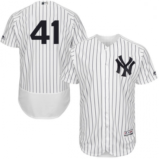 Mens Majestic New York Yankees 41 Randy Johnson White Home Flex Base Authentic Collection MLB Jersey Mens Majestic New York Yankees 41 Randy Johnson White Home Flex Base Authentic Collection MLB Jersey