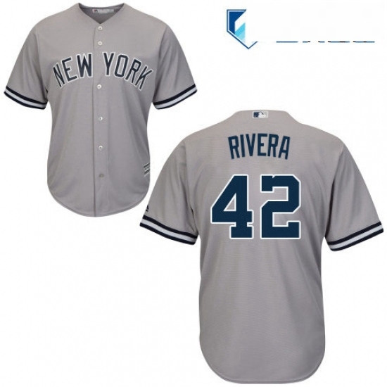 Mens Majestic New York Yankees 42 Mariano Rivera Replica Grey Road MLB Jersey Mens Majestic New York Yankees 42 Mariano Rivera Replica Grey Road MLB Jersey