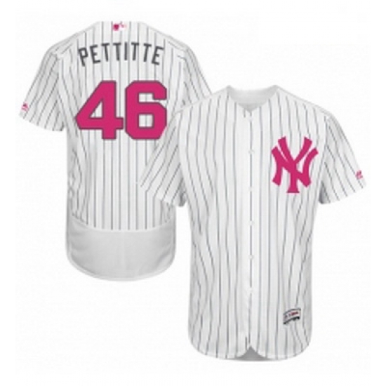 Mens Majestic New York Yankees 46 Andy Pettitte Authentic White 2016 Mothers Day Fashion Flex Base MLB Jersey Mens Majestic New York Yankees 46 Andy Pettitte Authentic White 2016 Mothers Day Fashion Flex Base MLB Jersey