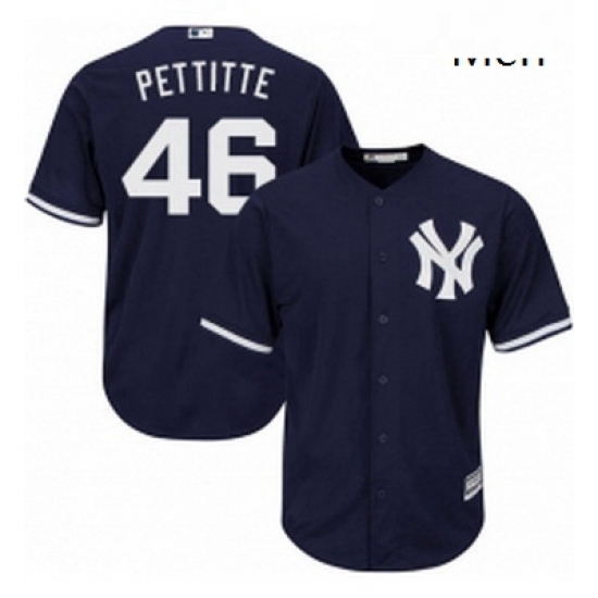 Mens Majestic New York Yankees 46 Andy Pettitte Replica Navy Blue Alternate MLB Jersey Mens Majestic New York Yankees 46 Andy Pettitte Replica Navy Blue Alternate MLB Jersey