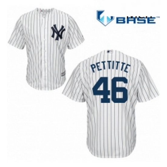 Mens Majestic New York Yankees 46 Andy Pettitte Replica White Home MLB Jersey Mens Majestic New York Yankees 46 Andy Pettitte Replica White Home MLB Jersey